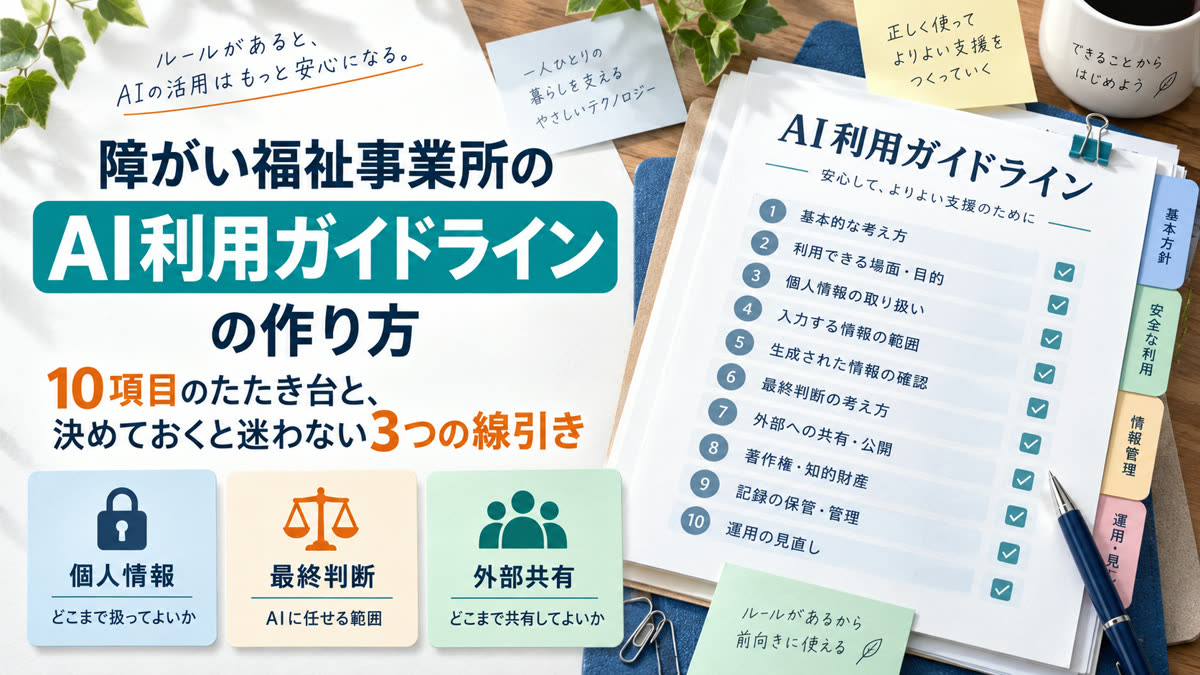 障がい福祉事業所のAI利用ガイドラインの作り方